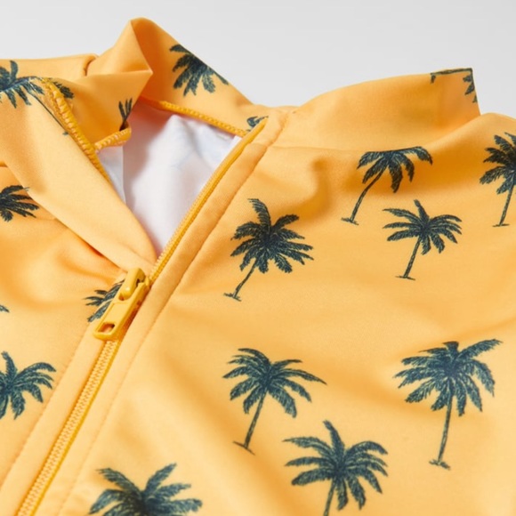 Zara Palm Tree Rash Guard Swimsuit - Picture 3 of 3